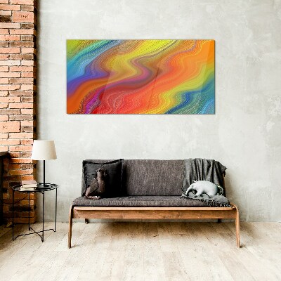 Tableau sur verre Une vague de couleurs en mouvement