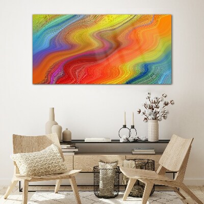 Tableau sur verre Une vague de couleurs en mouvement