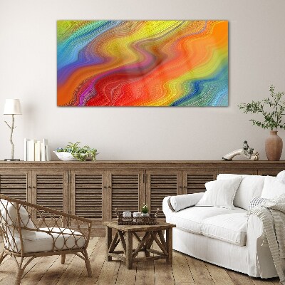 Tableau sur verre Une vague de couleurs en mouvement