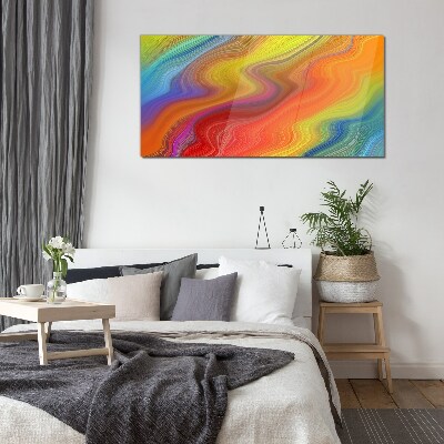 Tableau sur verre Une vague de couleurs en mouvement