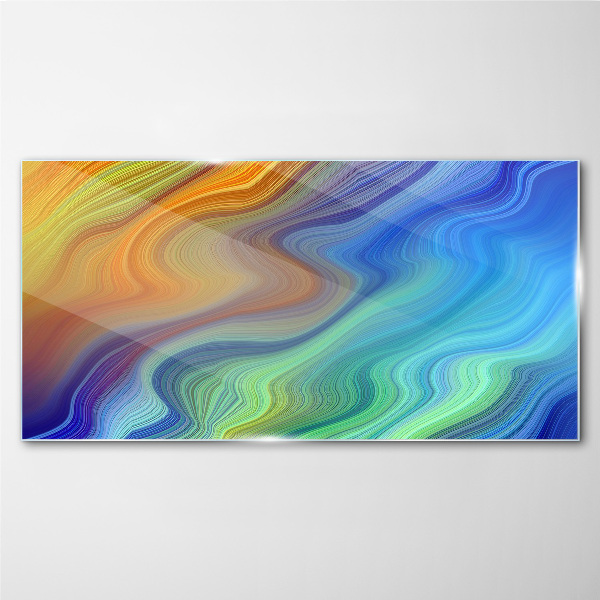 Tableau imprimé sur verre Vagues de couleurs en mouvement