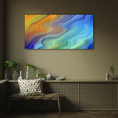 Tableau imprimé sur verre Vagues de couleurs en mouvement