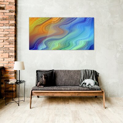 Tableau imprimé sur verre Vagues de couleurs en mouvement