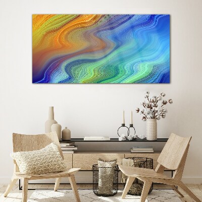 Tableau imprimé sur verre Vagues de couleurs en mouvement