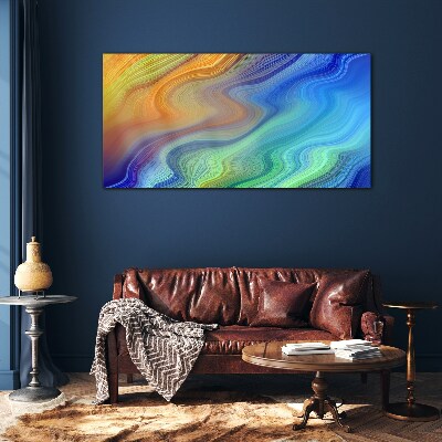 Tableau imprimé sur verre Vagues de couleurs en mouvement