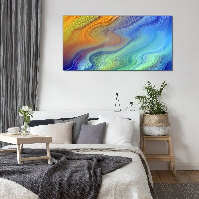 Tableau imprimé sur verre Vagues de couleurs en mouvement