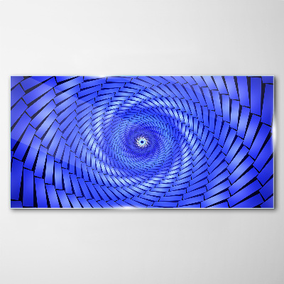 Tableau en verre Tourbillon géométrique bleu