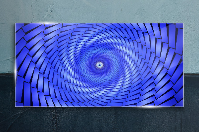 Tableau en verre Tourbillon géométrique bleu