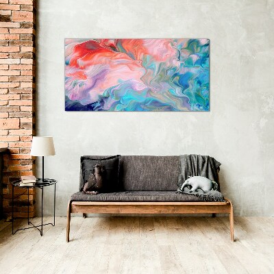 Tableau en verre Tourbillons de couleurs océaniques