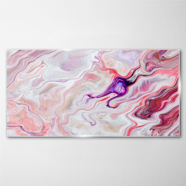 Tableau sur verre Vagues roses d'abstraction