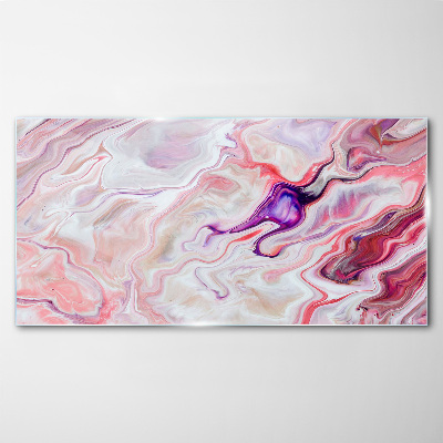 Tableau sur verre Vagues roses d'abstraction