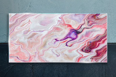 Tableau sur verre Vagues roses d'abstraction