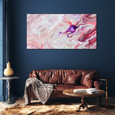 Tableau sur verre Vagues roses d'abstraction