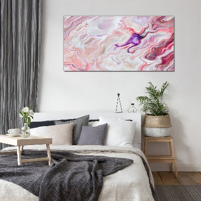 Tableau sur verre Vagues roses d'abstraction