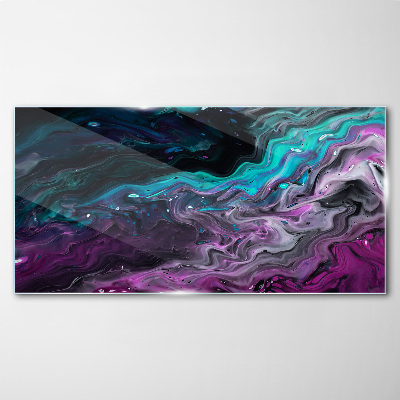 Tableau imprimé sur verre Vagues de couleurs en mouvement