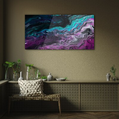 Tableau imprimé sur verre Vagues de couleurs en mouvement