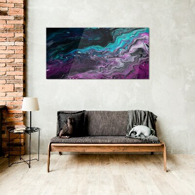 Tableau imprimé sur verre Vagues de couleurs en mouvement