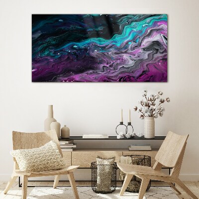 Tableau imprimé sur verre Vagues de couleurs en mouvement