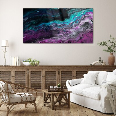 Tableau imprimé sur verre Vagues de couleurs en mouvement