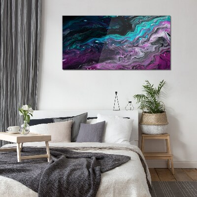 Tableau imprimé sur verre Vagues de couleurs en mouvement