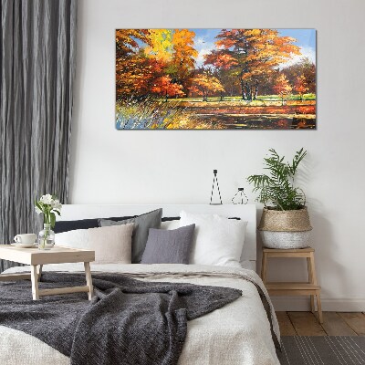 Tableau sur verre Automne doré dans le parc