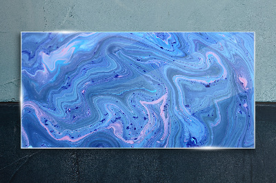 Tableau en verre Vagues océaniques de marbre bleu