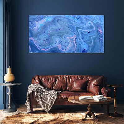 Tableau en verre Vagues océaniques de marbre bleu