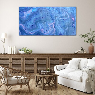 Tableau en verre Vagues océaniques de marbre bleu