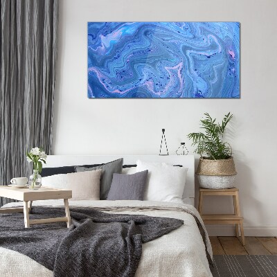 Tableau en verre Vagues océaniques de marbre bleu