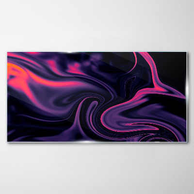 Tableau verre imprimé Vagues de couleurs la nuit