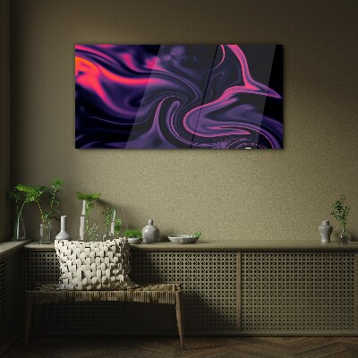 Tableau verre imprimé Vagues de couleurs la nuit