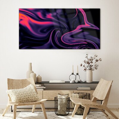 Tableau verre imprimé Vagues de couleurs la nuit