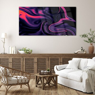 Tableau verre imprimé Vagues de couleurs la nuit