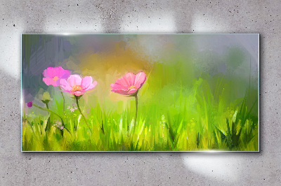 Tableau sur verre Un rêve floral aux couleurs pastel