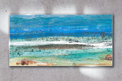 Tableau imprimé sur verre Mer calme aux nuances de bleu