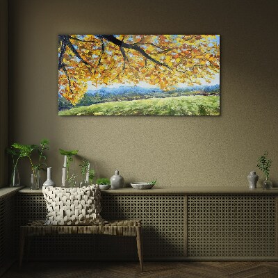Tableau verre imprimé Automne doré dans le paysage