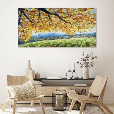 Tableau verre imprimé Automne doré dans le paysage