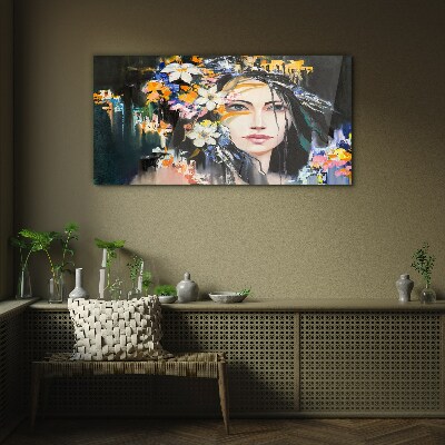 Tableau photo sur verre Élégance du portrait floral
