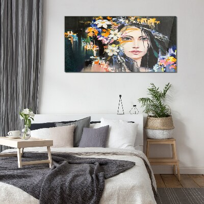 Tableau photo sur verre Élégance du portrait floral