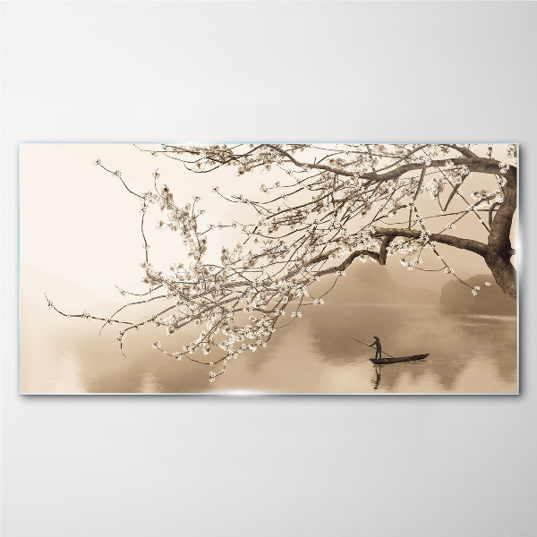 Tableau en verre Paysage aux tons sépia