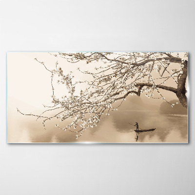 Tableau en verre Paysage aux tons sépia