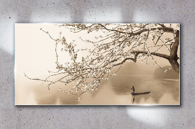 Tableau en verre Paysage aux tons sépia