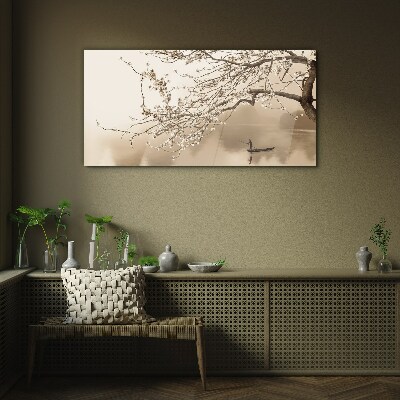 Tableau en verre Paysage aux tons sépia