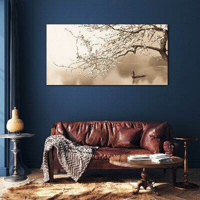 Tableau en verre Paysage aux tons sépia
