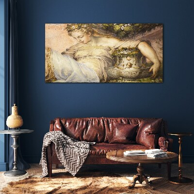 Tableau verre imprimé Muse dans le jardin