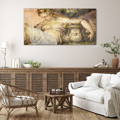 Tableau verre imprimé Muse dans le jardin