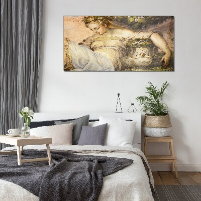 Tableau verre imprimé Muse dans le jardin