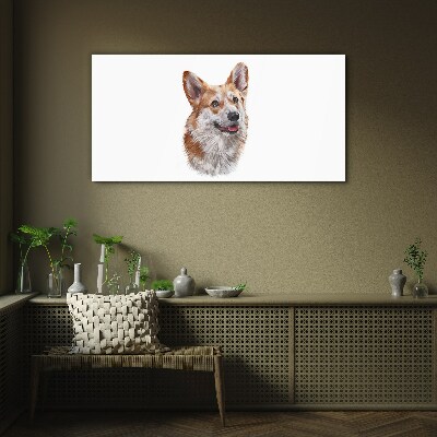 Tableau photo sur verre Portrait d'un chien Corgi joyeux