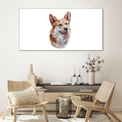 Tableau photo sur verre Portrait d'un chien Corgi joyeux