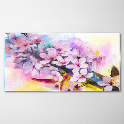 Tableau en verre Une explosion florale de couleurs